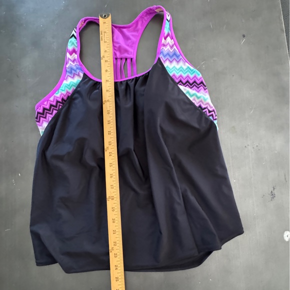 New ZeroXposur‎ Black Splicing Scoop Neck Tankini Swimsuit Bathing Suit Bikini - Picture 16 of 16